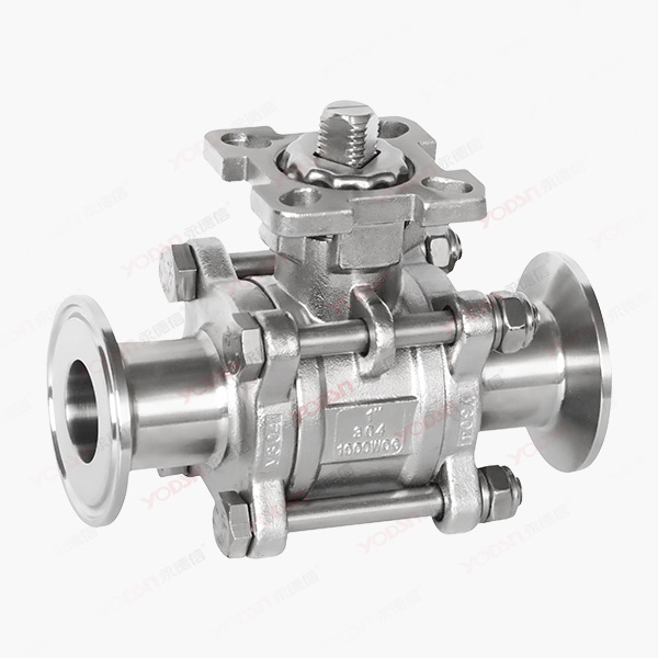 Three piece high platform quick installation ball valve